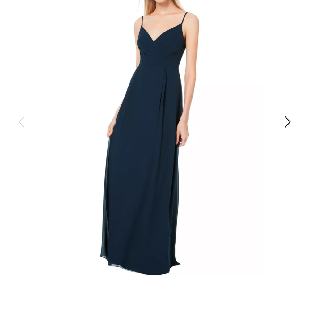 Bill Levkoff Blue Maxi Bridesmaid Dress